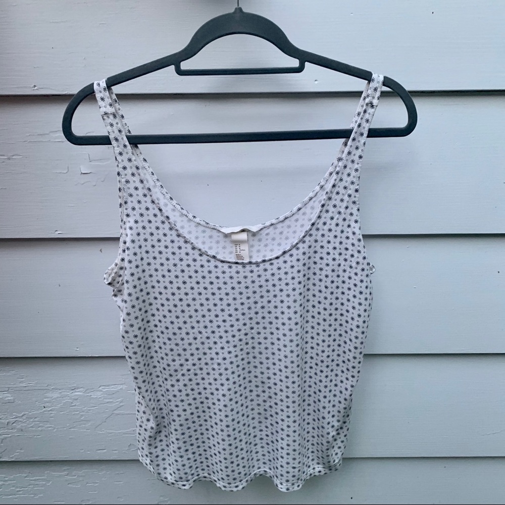 H&M white pattern tank top